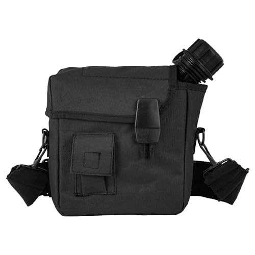 FOX OUTDOOR PRODUCTS 2 Qt Canteen Cover - Insulated Nylon Shell with Belt Attachment, Shoulder Strap and Utility Pocket - color: Black, size: 2 quart
