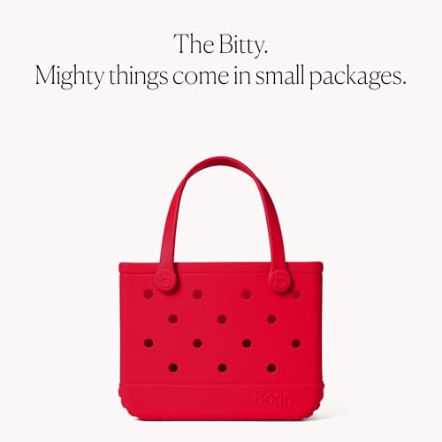 BOGG BAG Bitty Small Tote – 11” x 8.5” x 4.5” – Essential Bags for Beach, Pool, Boat, Sports, Tailgating, Cruise, Travel - color: Off to the Races Red