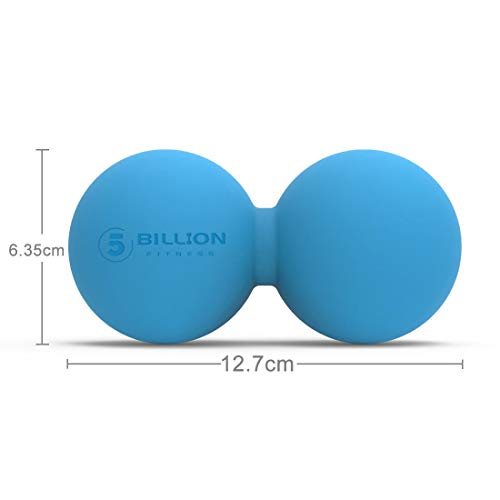 5BILLION FITNESS Peanut Massage Ball - Double Lacrosse Massage Ball & Mobility Ball for Physical Therapy - Deep Tissue Massage Tool for Myofascial Release, Muscle Relaxer, Acupoint Massage - color: Blue-hard