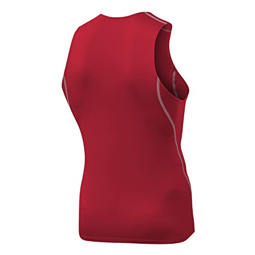 Mens 3 Pack Compression Tank Tops Sleeveless Compression Shirt - color: Grey+red+blue, size: X-Large