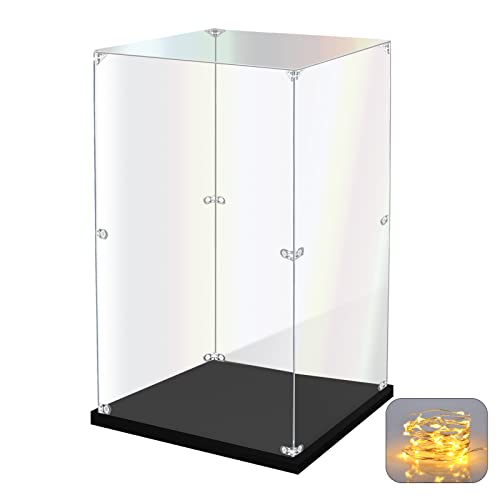 KOLIPI Acrylic Display Case for Collectibles, Clear Display Box 8x8x14 in - size: 8 x 8 x 14 inches