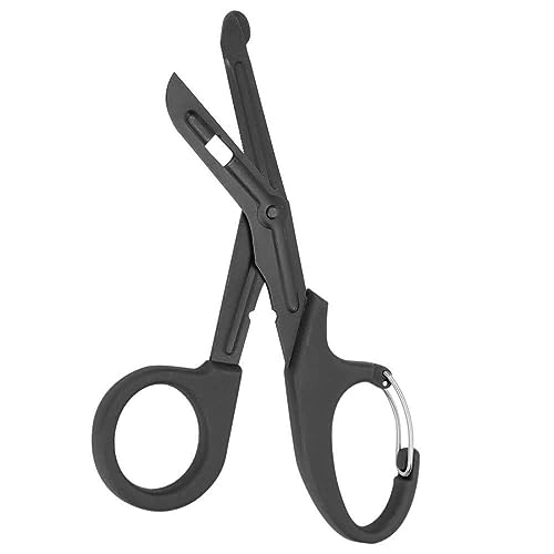 Small Trauma Shears with Clip, Nurse Bandage Scissors (Black, 15cm) - color: Black, size: 15cm