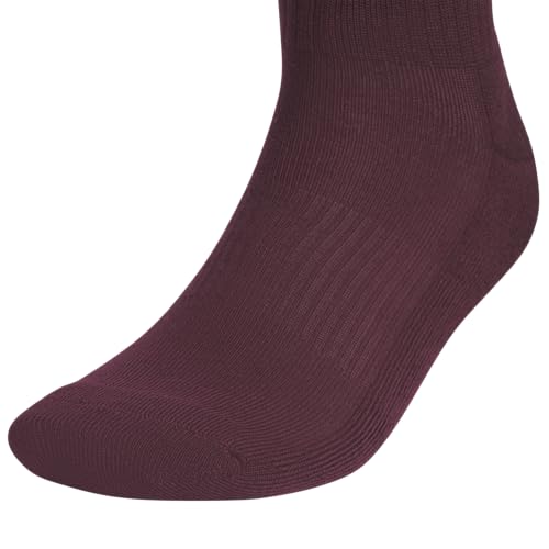 adidas Men's Athletic Cushioned Quarter Ankle Socks 6 Pairs - color: Maroon/Cool Light Heather/Dark Blue, size: Medium
