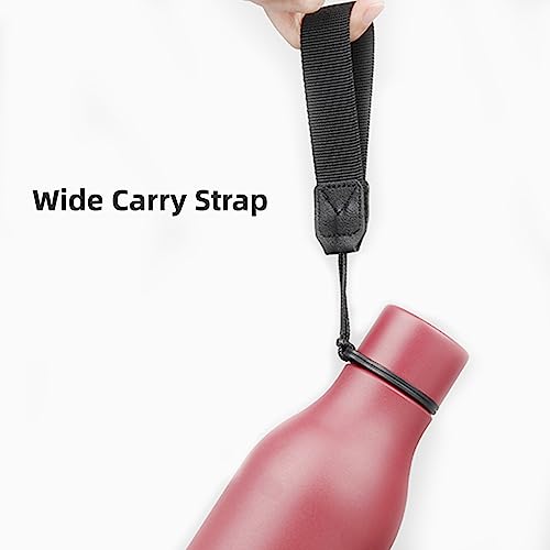 Konokyo 18 oz Insulated Stainless Steel Metal Water Bottle with Strap - color: Brick Red, size: 18 Ounces