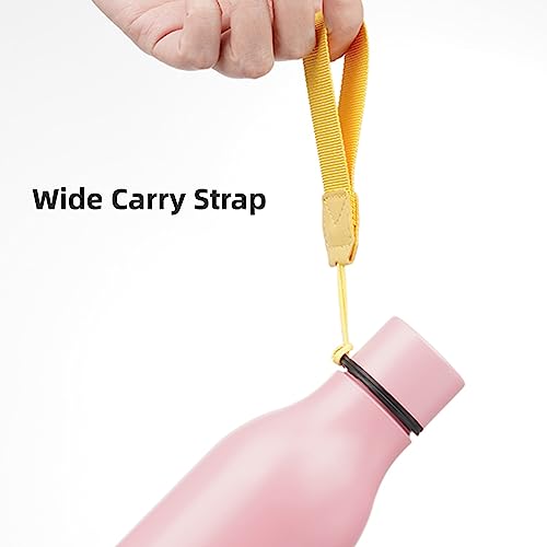 Konokyo 18 oz Insulated Stainless Steel Metal Water Bottle with Strap - color: Light Pink, size: 18 Ounces