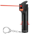 3-in-1 Personal Safety Alarm and Pepper Spray Combo for Women - Max Strength Pepper Gel & 130 dB Siren & Strobe Lights, Flip-top Safety Cap & UV Marking DYE, Spray Canister Replaceable - color: Black