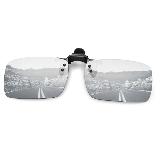 MEETSUN Polarized Clip On Sunglasses for Men Women, Fit Over Glasses - color: 1pack-silver Mirror Lens