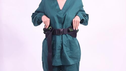 COW&COW Gait Belt with Foam Handles for Therapy Transfer Walking Homecare Nurse Physical Therapy (Black, Extra Large) - size: X-Large