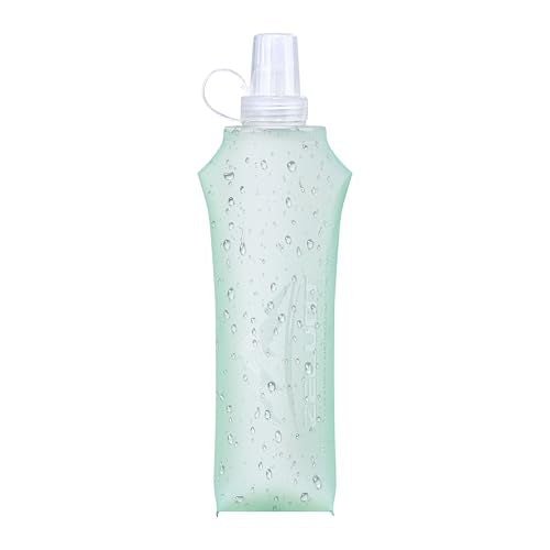 Zelvot Running Vest Collapsible Water Bottle, TPU 500ml Soft Flask (Green) - color: Green, size: 16.9 Ounces