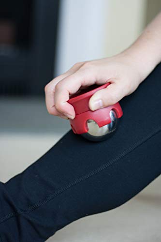 Cestari Massage Roller Ball: Stainless Steel Gel Ball, Heat + Ice Therapy - color: Red 55mm