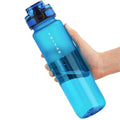OLDLEY 32oz Sports Half-Frosted Clear Water Bottle with Anti-Dust Chug Lid - color: Half‑Frosted Bright Blue