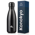 Konokyo 12 oz Insulated Stainless Steel Water Bottle, Midnight Black - color: Midnight Black, size: 12 Ounces