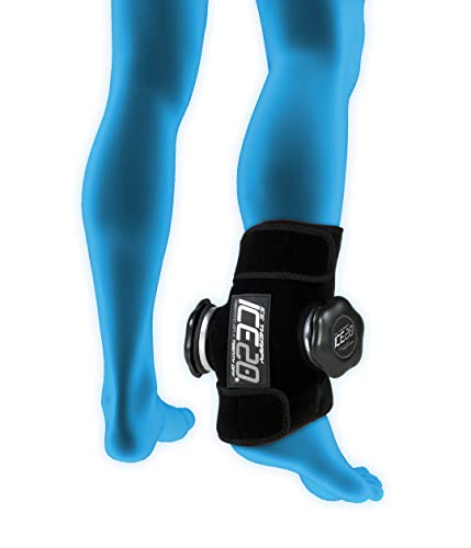 ICE20 Ankle Ice Therapy Wrap, Double Ice Bag, Black