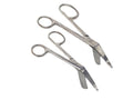 Set of 2 pcs One Large Ring Bandage Scissors 5.5" + 7.25", Stainless Steel For Vet Tech Nurse Made of Premium Quality Stainless Steel (Silver) - color: Silver