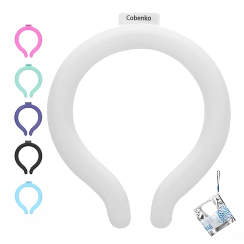 Neck Cooling Tube with Insulated Bag, Reusable PCM Ice Ring, Neck Cooler - color: White