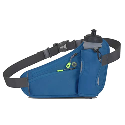 HOTEMIA Fanny Pack with Water Bottle Holder, Hydration Running Belt for Men Women Adjustable Strap Waist Bag Suitable for Hiking Running Walking Jogging Camping (Bottle Not Included) (Blue) - color: Sky Blue
