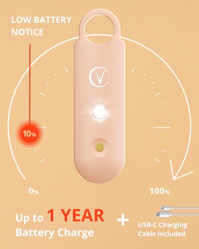 Vantamo Personal Alarm for Self Defense with Low Battery Notice, Strobe Light & Extra Loud 130 dB Double Speakers Safety Keychain Set for Women, Rechargeable Panic Button for Womens Self Defense - color: Clay