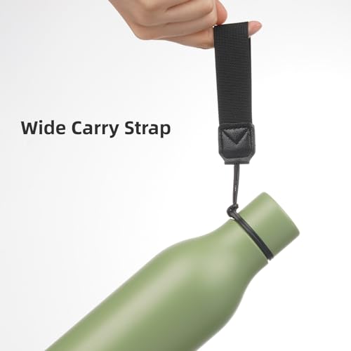 Konokyo 18 oz Insulated Stainless Steel Metal Water Bottle with Strap - color: Forest Green, size: 18 Ounces