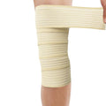 Extra Long Elastic Knee Wrap Compression Bandage Brace Support for Legs, Plantar Fasciitis, Stabilising Ligaments, Joint Pain, Squat, Basketball, Running, Tennis, Soccer, Football, Volleyball (Beige) - color: Beige