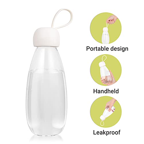 emoi BPA Free Water Bottle, 16oz/480ml Cute Water Bottle with Carrying Strap, Ideal for Kids Boys Girls Students Women Healthy Hydration-White - color: White Cap, size: 16 Ounces