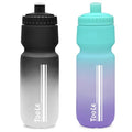 TooLe 24oz Bike Water Bottle, Sport Squeeze Water Bottle Leakproof BPA Free - color: T-Black+Purple