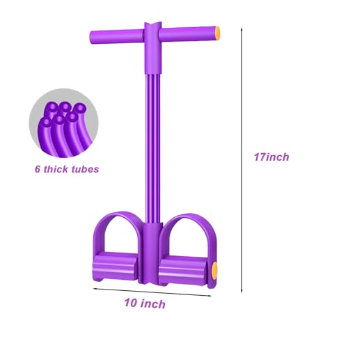 Resistance Band with Pedal Handle 6 Tube Elastic Natural Latex Pull Rope Fitness Bands for Leg Arm Abdomen Waist Stretching Exercising Training - color: Black Pink