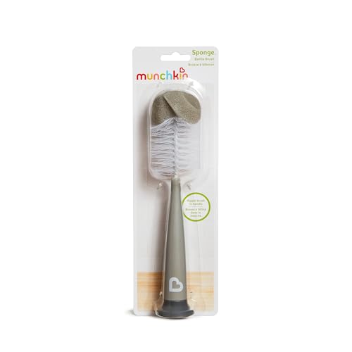 Munchkin® Sponge™ Baby Bottle Brush Set with Nipple Brush, 2 Pack - style: Modern Bottle Brush, Grey