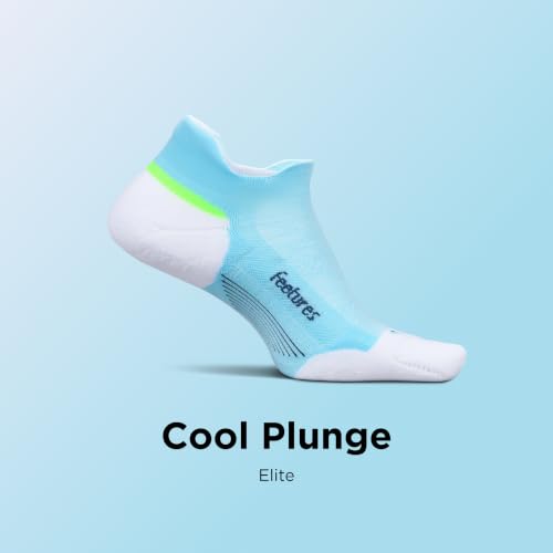 Feetures Elite Max Cushion No Show Tab Ankle Sock - color: Cool Plunge (1 Pair), size: Medium