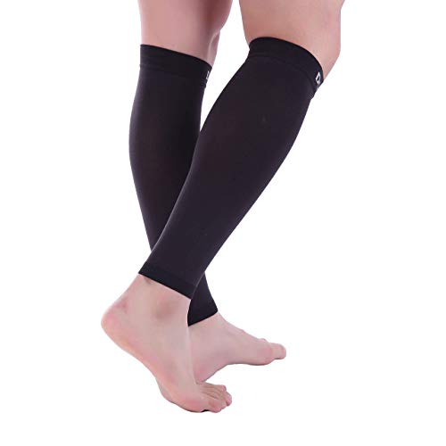 Doc Miller Compression Calf Sleeve for Men & Women, 20-30mmHg - color: Black, size: Medium REGULAR