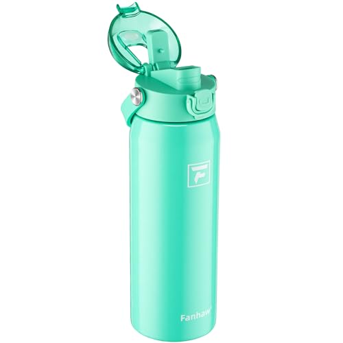 Fanhaw 24oz Stainless Steel Water Bottle with 2-in-1 Lid, Bianchi Green - color: Bianchi Green