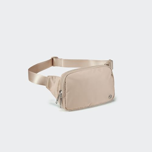 Pander Belt Bag Large 2L, Nylon Fanny Pack Purse for Women and Men with Adjustable Strap - color: Raw Linen