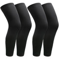 2 Pairs Leg Sleeves,Full Leg Compression Sleeve,Sports Compression Long Knee Sleeve with Anti-slip Silicone Strips - color: Black+black, size: XX-Large
