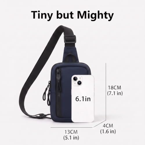 Small Crossbody Phone Bag for Men Women Mini Sling Bag Travel Running Cell Phone Shoulder Daypack with Keyholder - color: Dark Blue