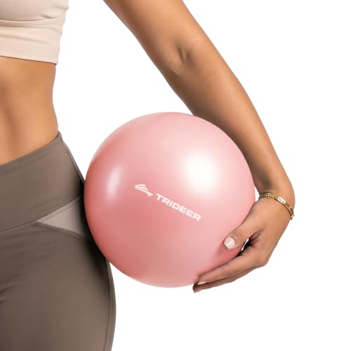 Trideer 9 Inch Pilates Ball with Inflation Straw, Small Exercise Yoga Ball - color: Blush Pink