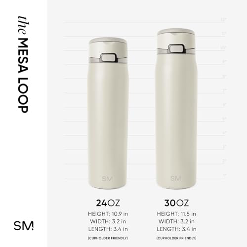 Simple Modern Water Bottle with Straw & Handle | 24oz | Beige - color: -Cashew, size: 24 Ounces