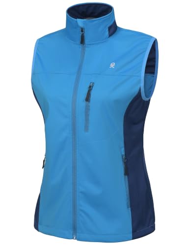 Little Donkey Andy Women's Lightweight Vest Windproof Sleeveless Jacket - color: Blue, size: X-Small