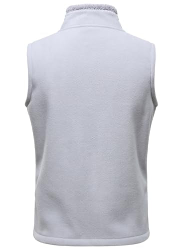 HOOD CREW Mens Fleece Vest with Zipper Pockets - color: Lightgrey, size: Small