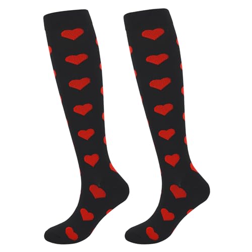 Junely Compression Socks for Women Knee High Funny Socks - color: A4-heart