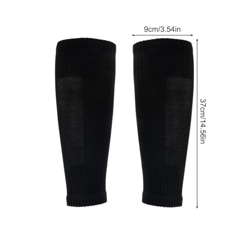 4 Pairs Leg Sleeves for Soccer, Shin Guard Sleeves Accompany Grip Socks, Youth Adults - color: Black