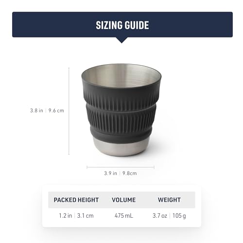 Sea to Summit Detour Collapsible 16-Oz Camp Mug, Beluga Black