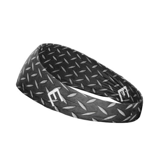40+ Designs! Unisex Headband/Sweatband. Best for Sports, Fitness, Working Out, Yoga. Tapered Design - color: Metal
