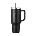 VEVOR 40 oz Insulated Water Bottle, Stainless Steel Sports Coffee Cup with Lid, Handheld Travel Coffee Mug Double Walled, Camping Hydration Flask Leakproof, for Indoor/Outdoor School, Work, Black