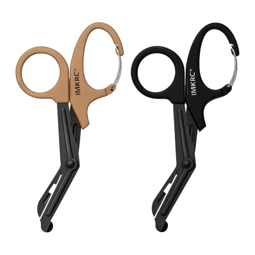 Trauma Shears 2 Pack with Clip, Nurse Scissors (Black & Brown, 19cm) - color: Black & Brown, size: 19cm