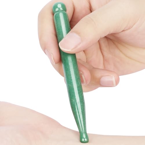 ideayard Jade Gua Sha Pen Trigger Point Massage Therapy Scraping Tool, Reflexology Acupressure Pen for Deep Tissue - color: Aventurine Quartz