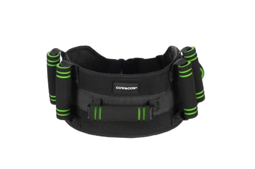 COW&COW Gait Belt with Foam Handles for Therapy Transfer Walking Homecare Nurse Physical Therapy (Black, Extra Large) - size: X-Large