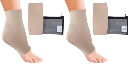 CRS Cross Achilles Heel Gel Sleeves for Skating, Hockey. Pair, X-Large (Pack of 2) - size: X-Large (Pack of 2)