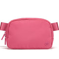 Pander Nylon Fanny Pack for Women, Two-Way Zipper Crossbody Bag - color: Hot Pink