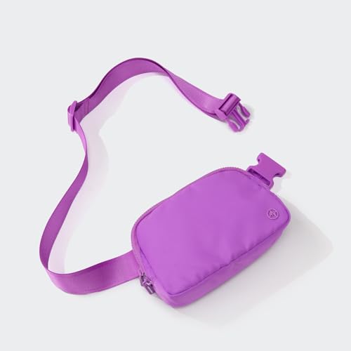 Pander Nylon Fanny Pack for Women, Two-Way Zipper Crossbody Bag - color: Violet