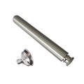 Stainless Steel 2oz Tube Flask Portable Mini Water Bottle & Funnel (Brush Finish, Round Bottom) - color: Brush Finish, size: Round Bottom