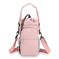Water Bottle Holder with Removable Handle Strap 32 40oz Crossbody Insulated Water Bottle Carrier Sling Bag with Adjustable Strap and Phone Purse 5 Pockets for Walking Hiking Gym Travel - color: Pink